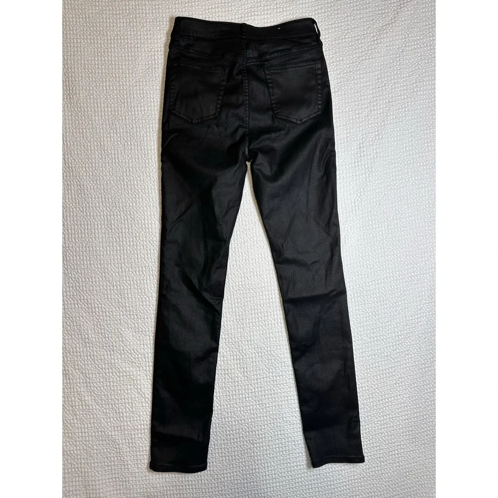 Gap Teen Sky High True Skinny Black Coated Jeans Size 12 High Rise Stretch
